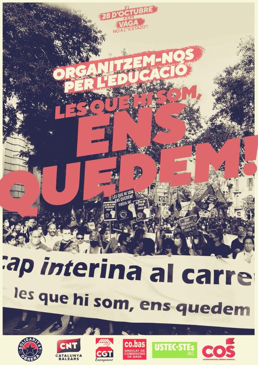 COSEducacio's tweet photo. 🔴 Comença la jornada de vaga! Les treballadores de funció pública venim a exigir la #FixesaJa! https://t.co/EdWKkZzG9d