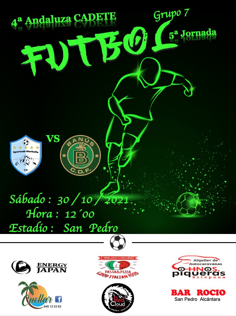 JosePascualgon3's tweet photo. ‼️ OS Recordamos Los Encuentros de Nuestros EQUIPOS
ESTE FIN DE SEMANA 30 - 31 / 10 / 2021 ‼️
💥⚽ - SENIOR
💥⚽ - JUVENIL
💥⚽ - CADETE
💚🖤 ‼️‼️ VAMOS C.D.F. BANÚS ‼️‼️ 💚🖤
#uneteanustrafamilia
#corazoncdfbanús
#pasionporelfutbol
#Cdfbanus
#Cdfbanus https://t.co/mest6S2EEI