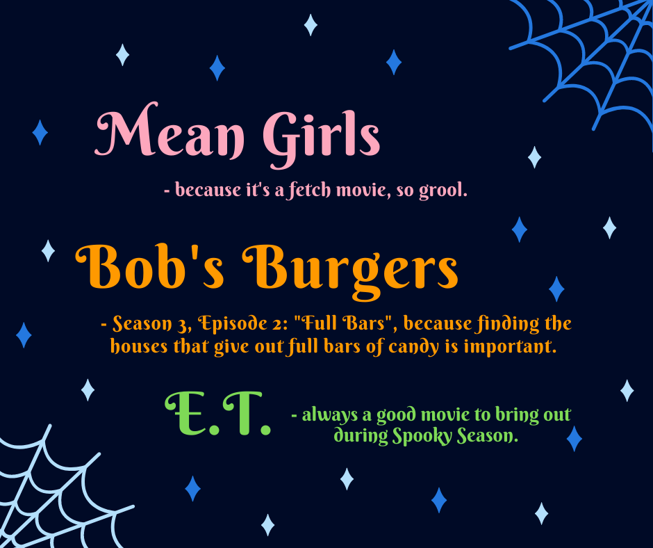 Our Spark team graphic designer Naomi says she is more into movies that have a fall/Halloween vibe. While she definitely had some different answers for us, we have to say, her logic is pretty on point!
