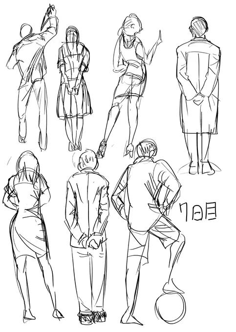 後ろは描くの楽だな 