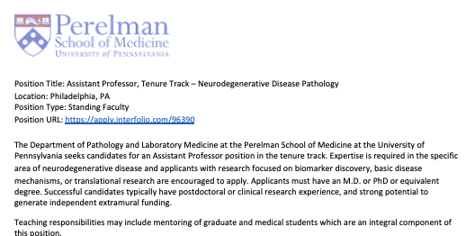 We are looking for Assistant Professors with expertise in neurodegenerative diseases. Interested candidates apply here lnkd.in/d3BmCKQx