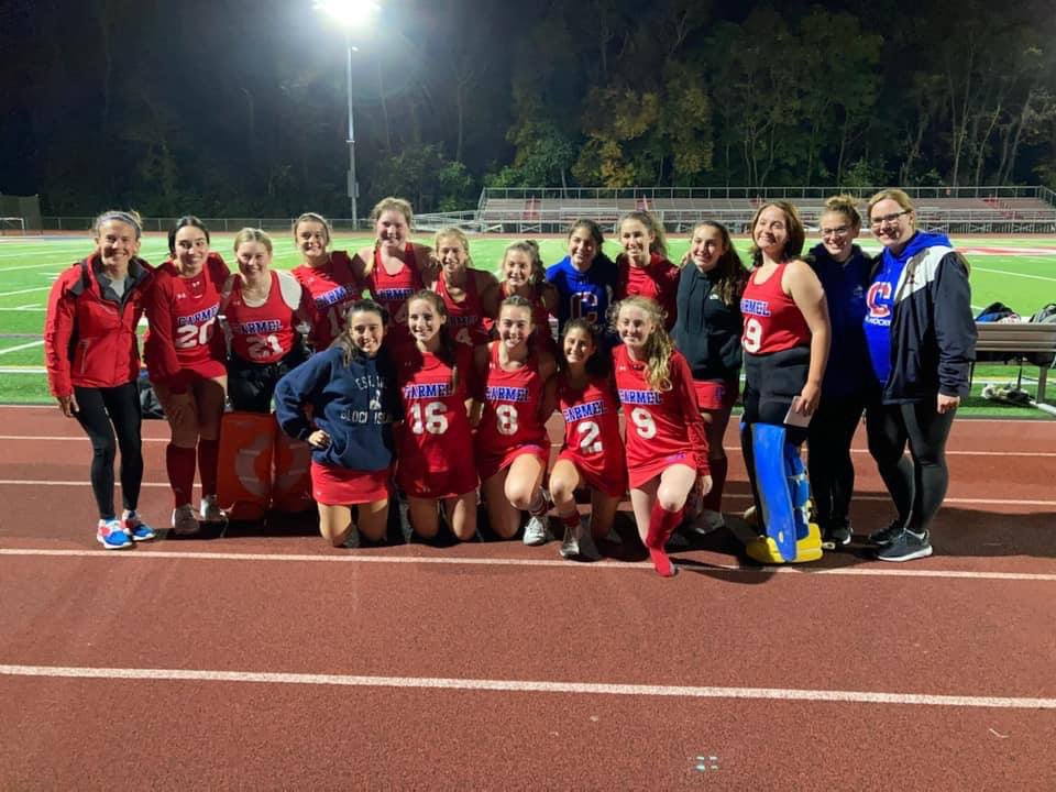 Carmel advances to the the Section 1 semifinals with a 5-4 win over RCK in double overtime!!  Amazing game played by all!  The girls are back in action Friday at Scarsdale! Let’s Go Rams! 🏑🐏 <a href="/Carmelschools/">Carmel Central School District</a> <a href="/CCSD_Athletics/">CCSD Athletics</a> <a href="/CarmelHS_info/">CarmelHS_info</a>