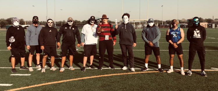 coachfullen's tweet image. 2nd Annual “Coaches as Creeps” Halloween practice. Positive Wednesday. 🔥 
#makepracticefun