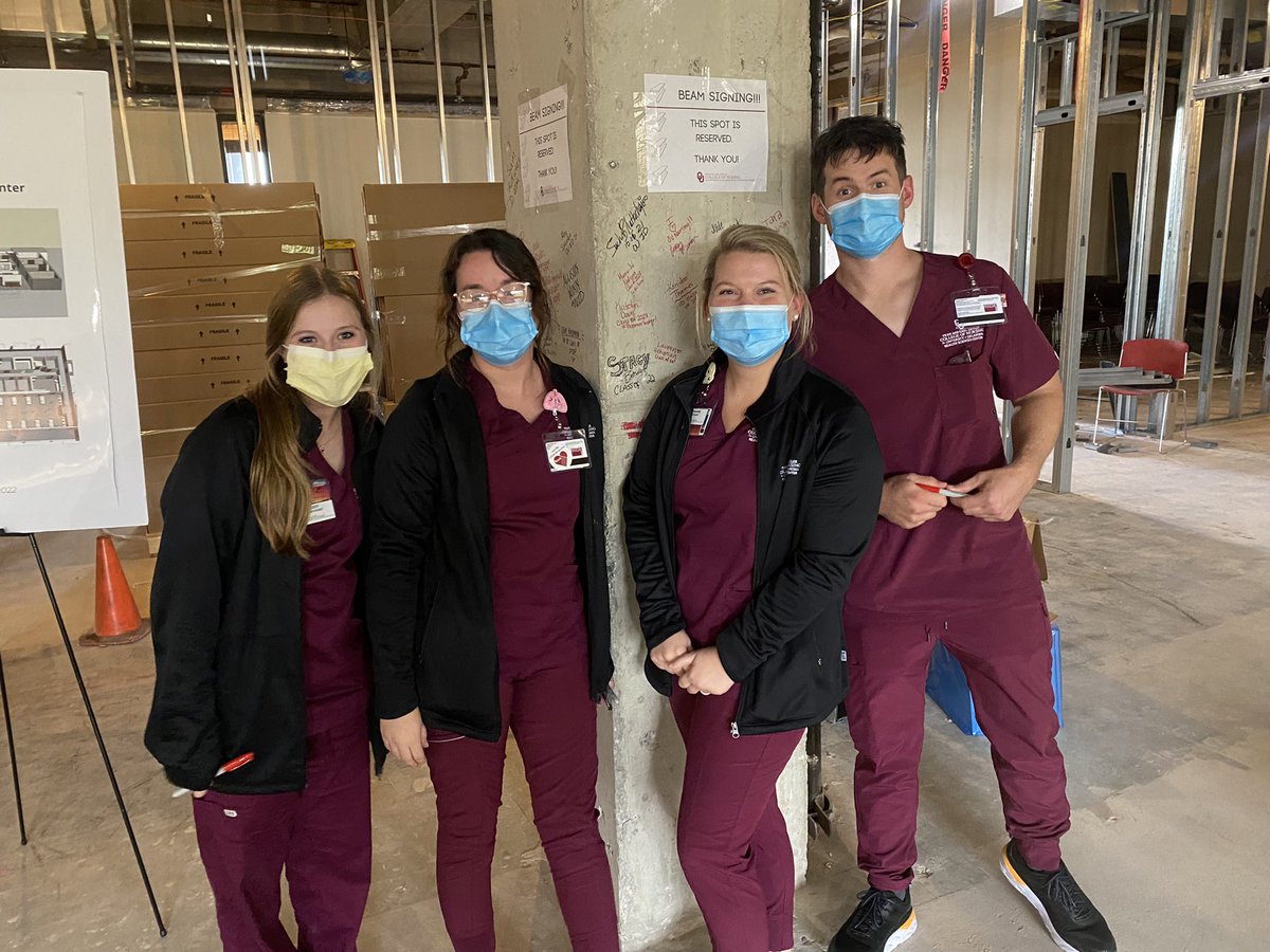 OUNursing's tweet photo. Students, faculty, &amp; alumni dropped in to sign the beam!  #OUNursing #futuresimlab https://t.co/cp19YboNDJ