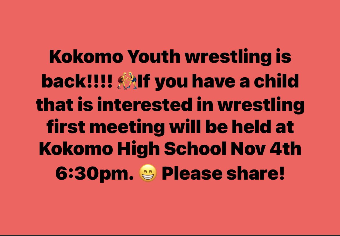 KHS_WRESTLE's tweet photo. Its that time! #wearethekats #legacymatters #onwardkokomo https://t.co/mArAaHmFWD