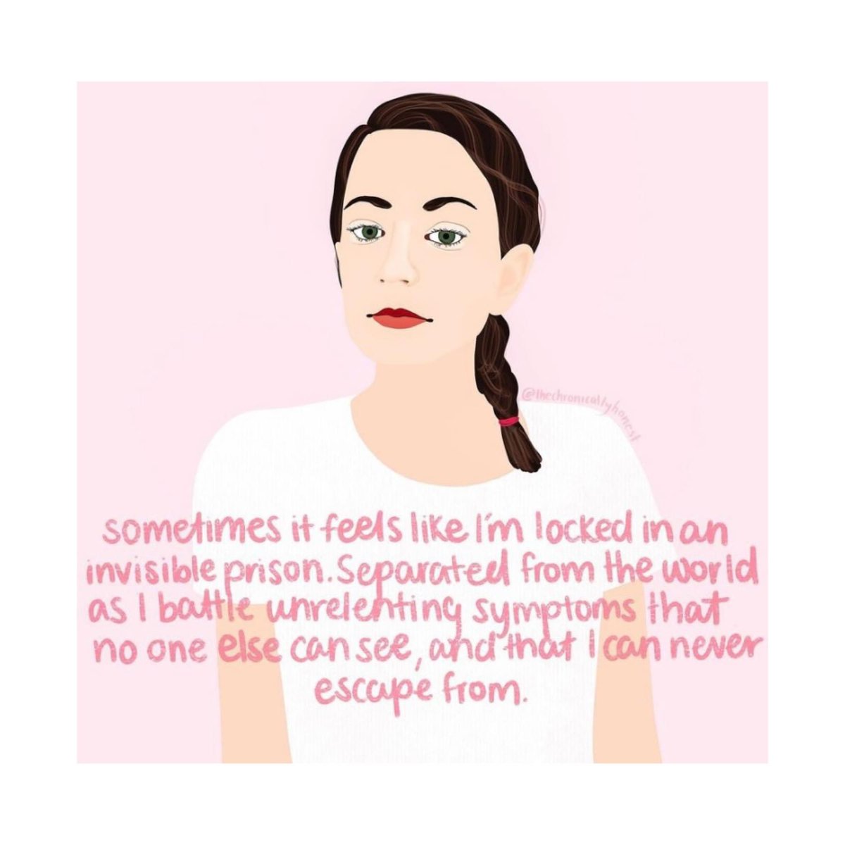 techncolorzebra's tweet photo. 1/ #BedRestLog :Day 447
When my #CSFLeak began, I thought I would be on #BedRest for a bit, get a #BloodPatch, then life would go back to normal. It didn't. My treatments failed, &amp; my home became my prison. Now, I wonder, if I’ll never escape.
#CSFLeaker
🎨: TheChronicallyHonest https://t.co/0igOztxg9q