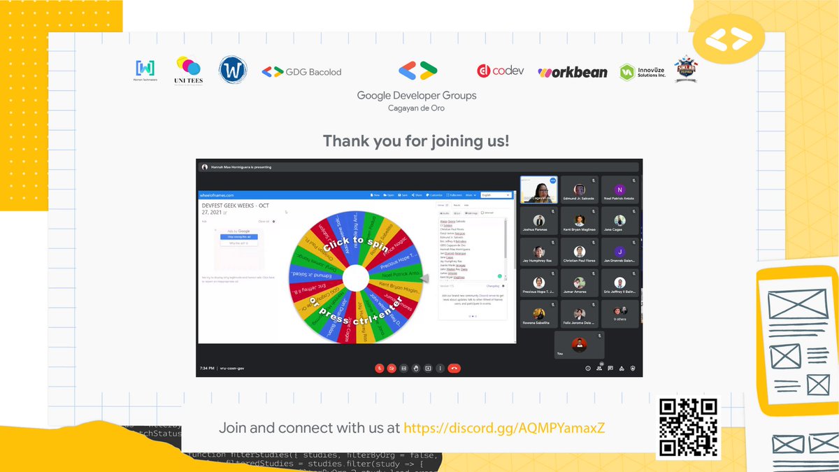 gdgcdo's tweet photo. 🙌We would like to thank everyone who joined our sixth session. See you guys next week!

Join our next session register now at https://t.co/pKGenSkqAO and join our discord  https://t.co/teHkW6TksG.

#gdg #gdgcdo #devfest2021 #geekweeks https://t.co/35P5ywOMDG