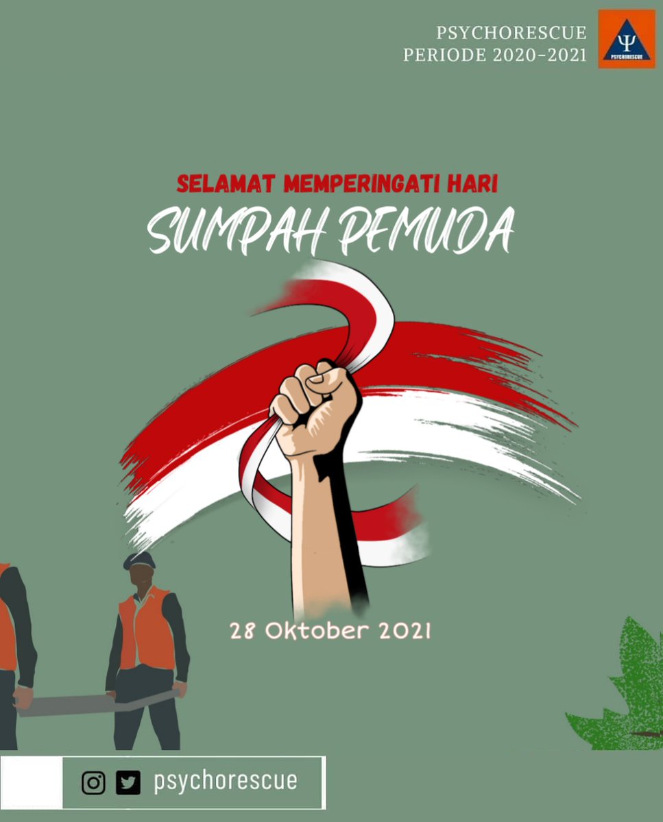 [Selamat Memperingati Hari Sumpah Pemuda] 🇮🇩

Ayo pemuda pemudi Indonesia
Bangkit dan peduli akan tanah air tercinta
Lihat, laporkan dan perbaiki apa yang ada di sekitar kamu
Perubahan Indonesia ada di tangan kalian ✊🏻✊🏻

#Psychorescue
#harisumpahpemuda
#sumpahpemuda
#28oktober