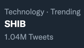 MarketRebels's tweet photo. More than 1 million #SHIB tweets https://t.co/V1UALbtqWA
