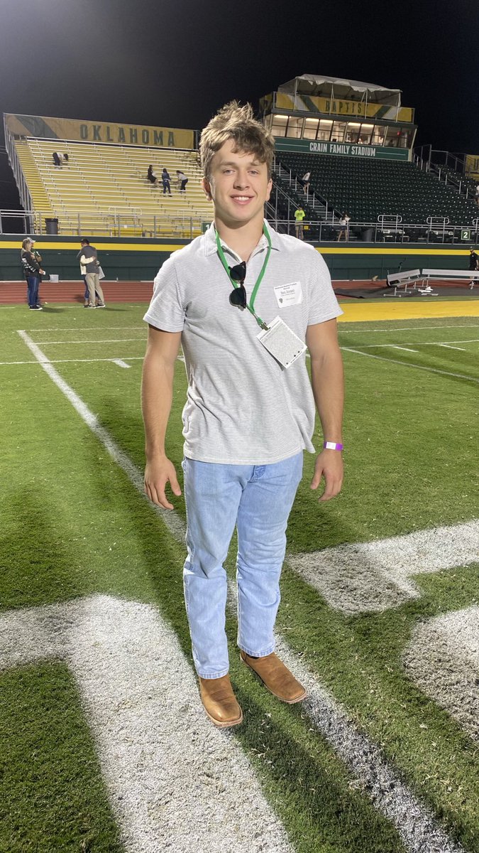 ben_sorgen's tweet photo. Had a great visit to Oklahoma Baptist University this weekend! @backercoach @TCAAddisonFB @GregJohnston67 @Monjeezy_ @OBU_Football https://t.co/rU1gccE9IV