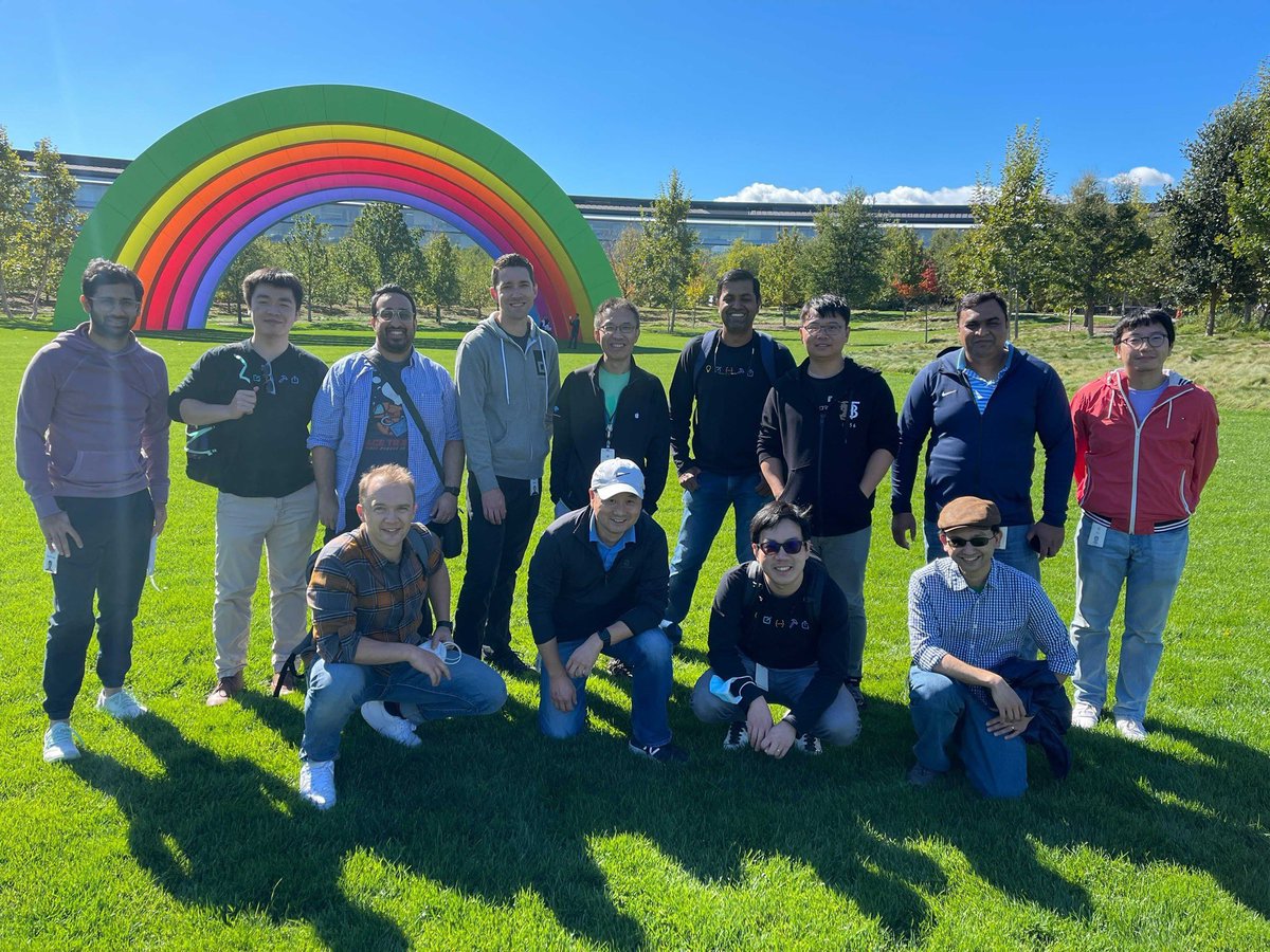 YuanChenByte's tweet image. Team get together for the first time in real life. It’s the first time some teammates visited Apple Park too. It’s feeling so good. @xujyan @egernst @derekmcgowan @MadhuVenugopal @DeepDebroy @Gilbert_Songs @yibozhuang @tanweernoor @vish_tank @loopbackdev