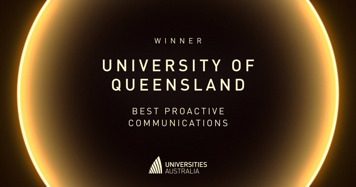 uniaus's tweet photo. The team who produced the Best Proactive Communications in our #UAMCD Awards is @UQ_News. Congratulations 👏 https://t.co/CWrxrww2ca