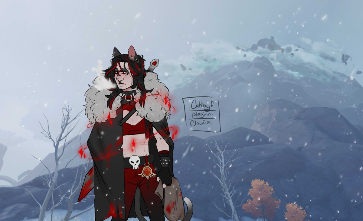 catboyf_art's tweet photo. #GenshinImpactOC // mutt in dragonspine after beating up treasure hoarders https://t.co/xMasLPFOWk