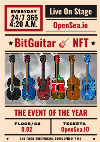 BitGuitar's tweet photo. https://t.co/1l7s9bBezM πΈ
#NFT #NFTs #OpenSea #OpenSeaNFTs #NFTshill #NFTart #BitGuitar #music https://t.co/vAoGn0U0iw