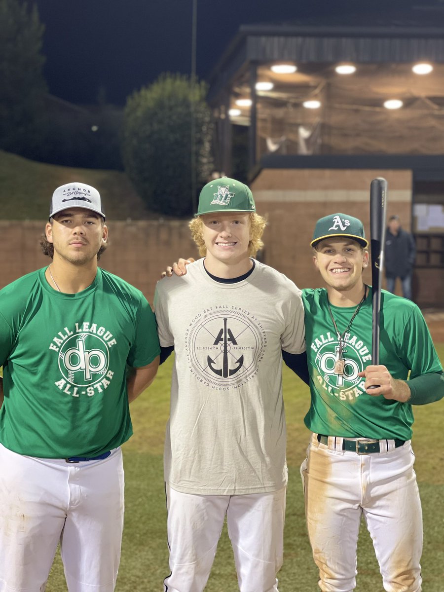 Congrats to 2023 1B Landon Kahl of <a href="/ForkBaseball/">Dutch Fork Baseball</a> for winning the Top Hitter Award and 2023 RHP Kadan Roach of <a href="/byrnesbaseball/">Byrnes Baseball</a> for winning the Top Arm Award for the Kelly Green Team. <a href="/anchorbatco/">Anchor Bat Company</a>