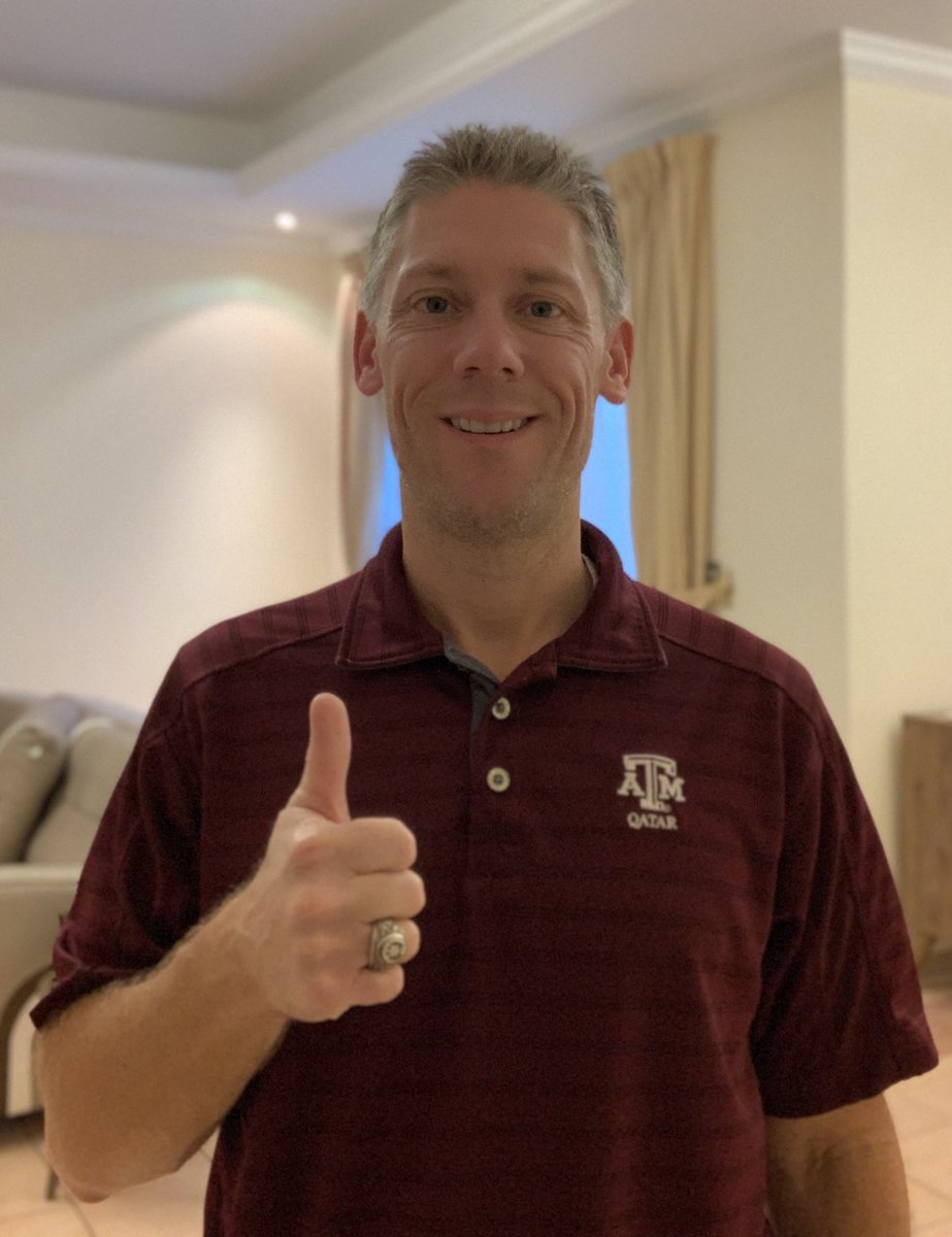 jonnybhd's tweet photo. Ready for my first Spirit Thursday at @TAMUQ! Thanks and gig ‘em! https://t.co/yUwMOOT3ED