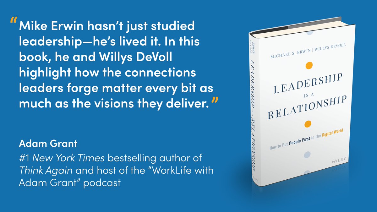 ErwinRWB's tweet photo. Powerful endorsement of #LeadershipIsaRelationship from fellow U of Michigan grad and author, @AdamMGrant 

The book drops on Nov 9....you can pre-order today at https://t.co/FMuehD41Pv

@LeadersRelate @CharacterCenter https://t.co/VKeTCCowlz