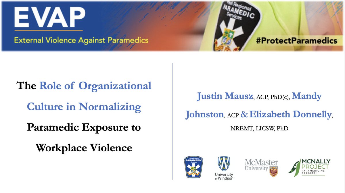 Tomorrow! Thursday, October 28th at 1:05pm EST at <a href="/CIMVHR_ICRSMV/">CIMVHR | ICRSMV</a> #FORUM2021 

I'm sharing research by <a href="/Peel_Paramedics/">Peel Regional Paramedic Services</a> on barriers to reporting violence against paramedics with <a href="/EDonnellyPhD/">Dr. Elizabeth Donnelly</a> 

Registration is free at: cimvhrforum.ca/register/