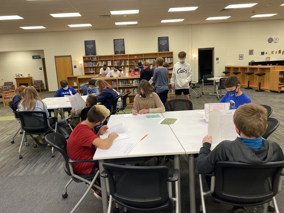 AllisonServaes's tweet photo. What better way to celebrate writing #realisticfiction short stories than to party and do a gallery walk?! These young writers are now PUBLISHED AUTHORS and got to read each other’s work today. So proud. @CSTWildcatsMS #beCST #UoS https://t.co/8EXNNYvjOW