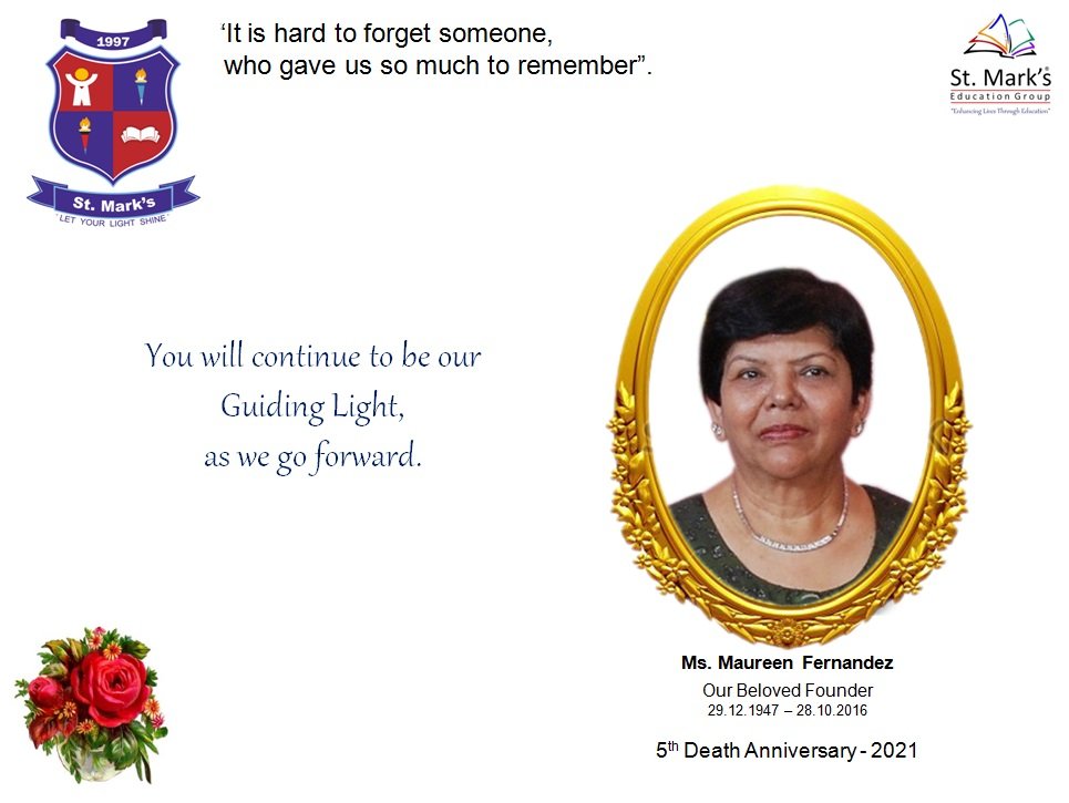 StMarksBanyan's tweet photo. Remembering our Dear Founder, on her 5th Death Anniversary 🌹🙏🏻 #MaureenFernandez https://t.co/SKqwwcNoT9