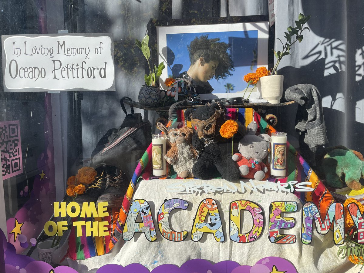 SirronN's tweet photo. I set up a memorial at my studio for my 20 yr old assistant who just passed away. He was a unique kid who’s been with me since he was in high school. #ripocean https://t.co/J2JUM5EDYo