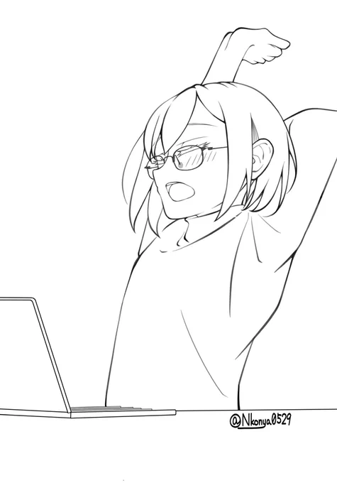 今日あげるえーちゃんの線画チラ見せ 