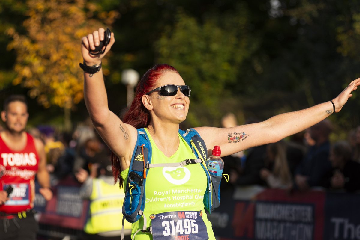 thismumbusiness's tweet photo. Only just coming down from Manchester Marathon! I said NEVER AGAIN then I signed up for London! Running for @cashforkids this time thanks to @974RockFM https://t.co/Bw9Q9W3vvN