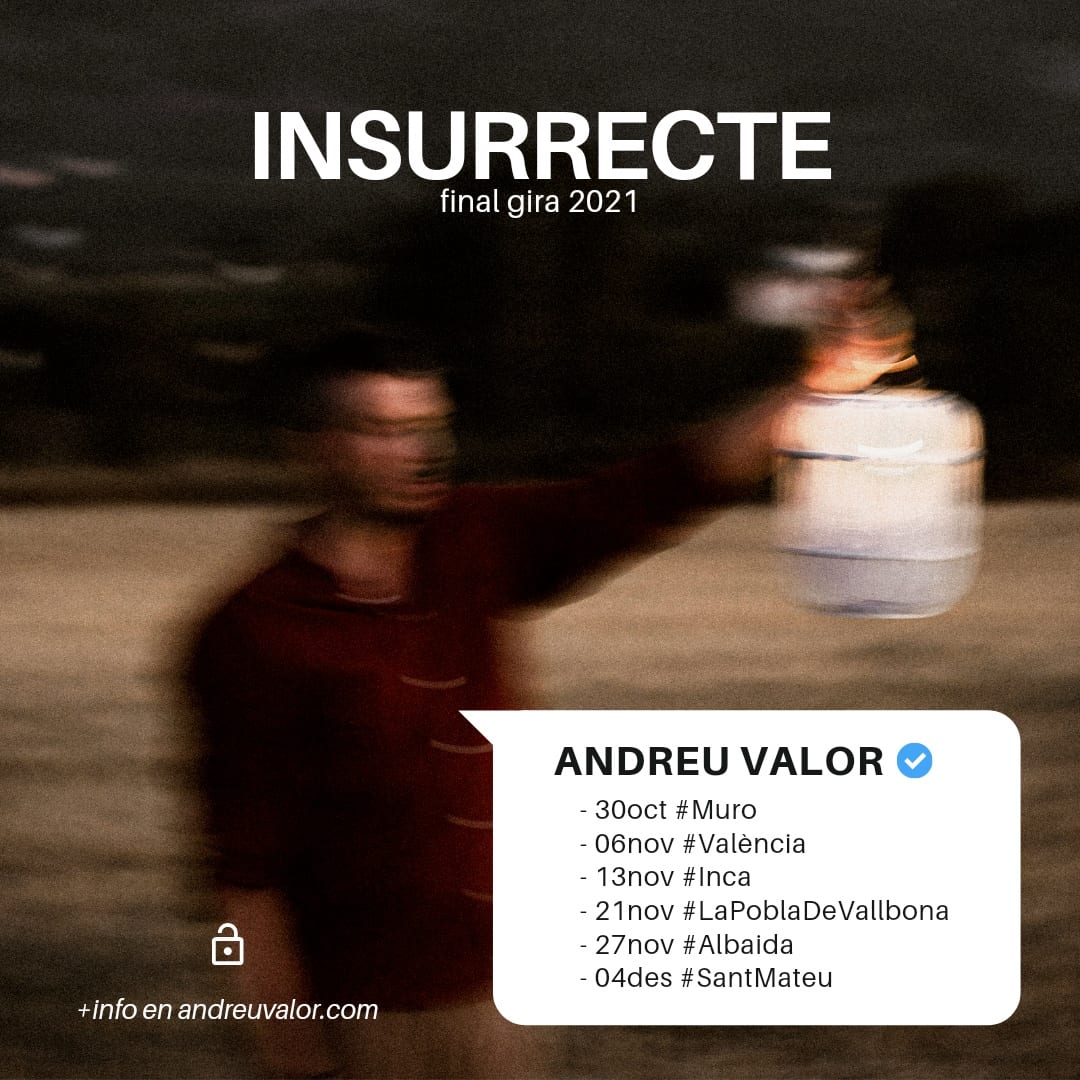 AndreuValor's tweet photo. S'esgota altre any apassionant (malgrat pandèmia) d' #INSURRECTE.
Últimes oportunitats per veure'ns als escenaris. I ens encantaria quadrar amb tu.
📷 #RafaCortés @disorderphoto @rafacortes_bohos_studio https://t.co/BXNVLQd5fk