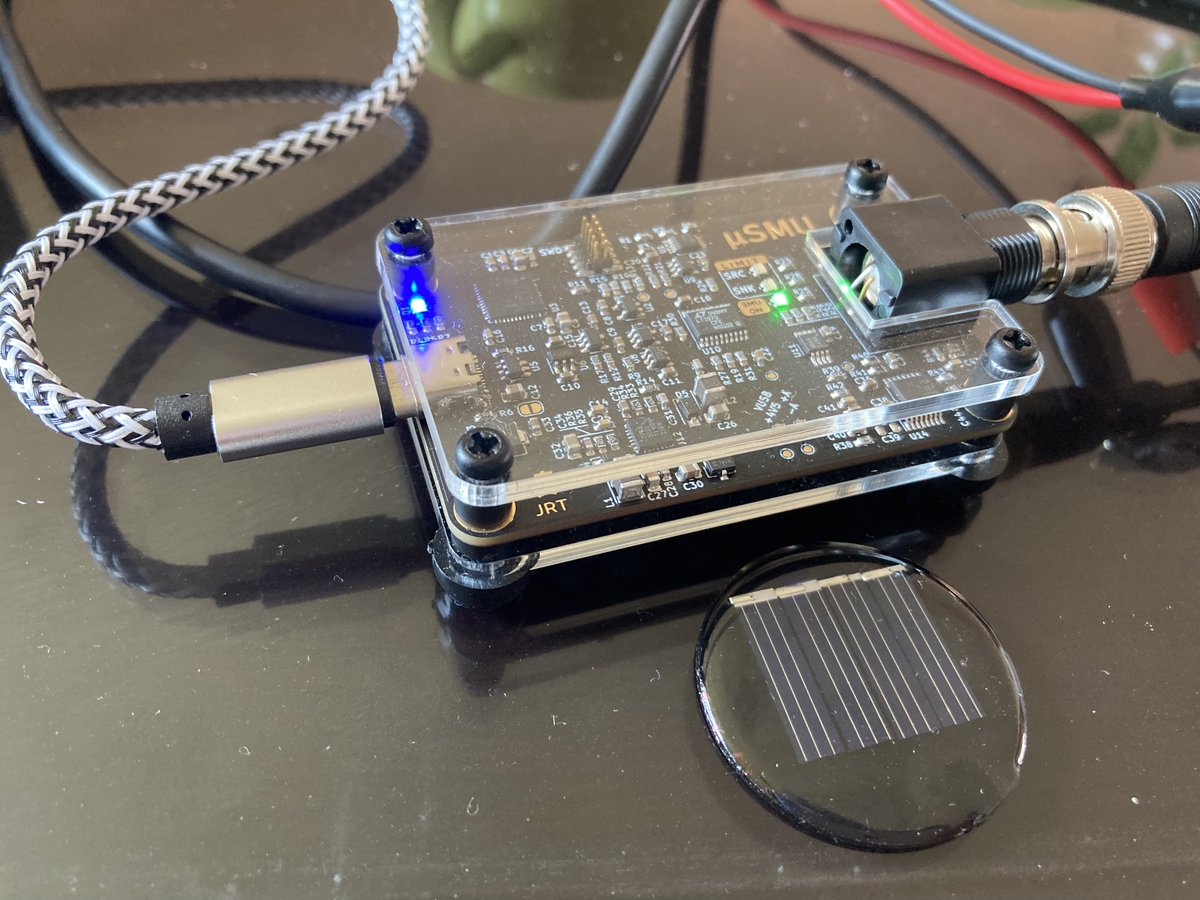 🚀The #microSMU is working great. Now it's time to build the low-cost pyranometer to achieve the 1 sunlight source.  Thanks @joeltroughton 

ps. J(V) curve is from a polycrystalline-Si minimodule from aliexpress.