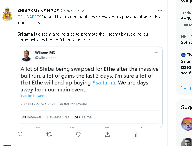 Dezaxe's tweet photo. #SHIBARMY I would like to remind the new investor to pay attention to this kind of person.

Saitama is a scam and he tries to promote their scams by fudding our community, dont fall  into the trap. https://t.co/5gfZJyTc7v