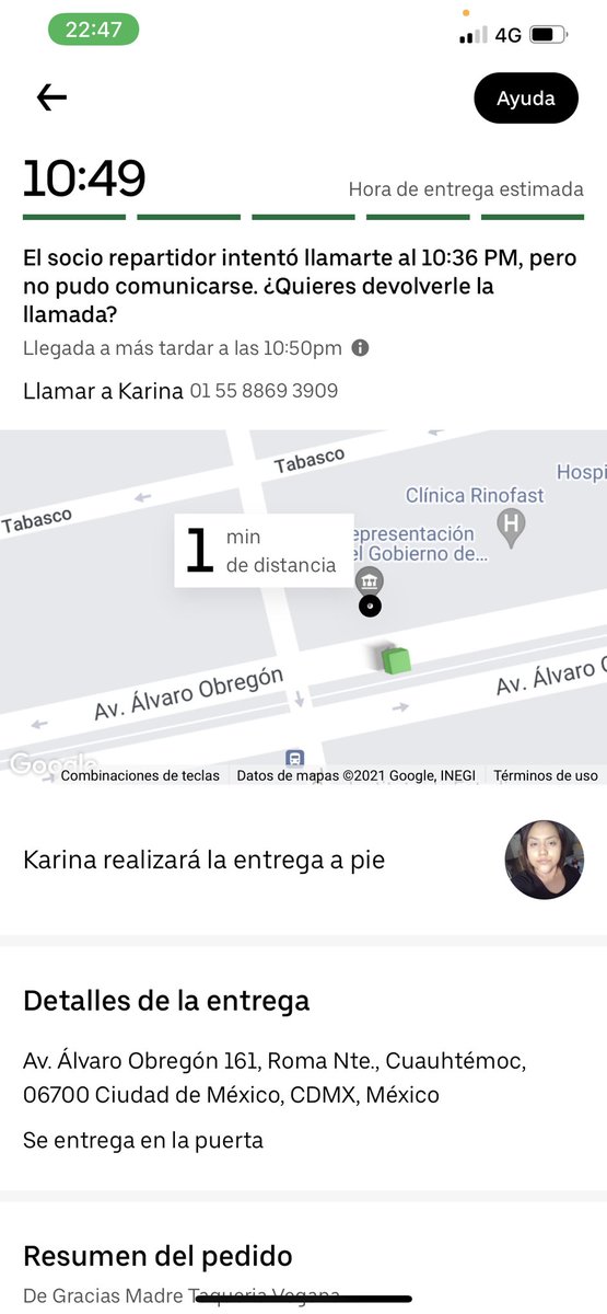 WWEFANSUPERSTAR's tweet photo. @UberEats_mex nunca llegó mi pedido y el repartido no atendió mi llamada. Me aparecía siempre a un minuto y no se presentó 😡. Que procede ? https://t.co/fTISJeB93J