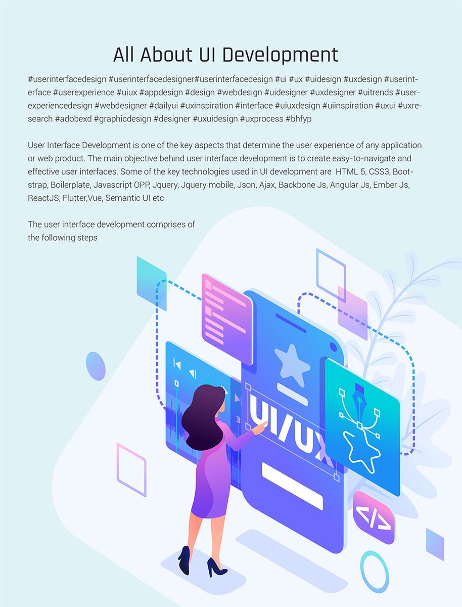 ProTek_'s tweet photo. ALL ABOUT UI DEVELOPMENT
#Userinterfacedesign #UI #UX #Uidesign #Uxdesign #Userinerface #Userexperience #UIUX #Appdesign #Webdesign #Uidesigner #Uitrends #Uxinspiration #Interface #UXUI #Graphicdesign #Designer #Uxprocess https://t.co/4wLKtScQcq