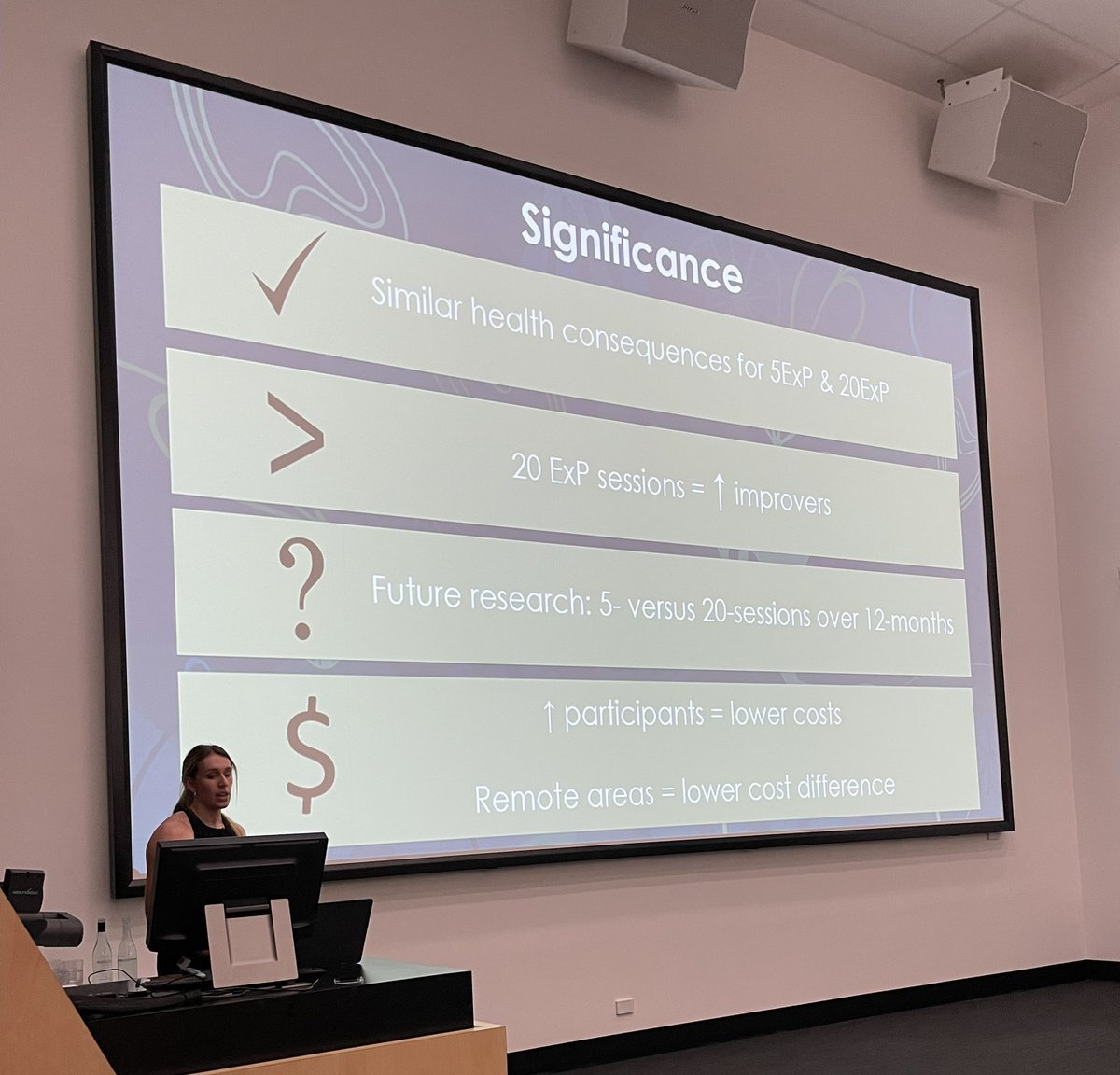 A great presentation from ihop student <a href="/jessicawatzek/">jessicawatzek</a> sharing her ‘Cost-Consequences Analysis of the SAFE trial’
A comparative, effectiveness trial evaluating low versus high level of exercise supervision over a 12-week intervention period for women with breast cancer 
#GCRN2021