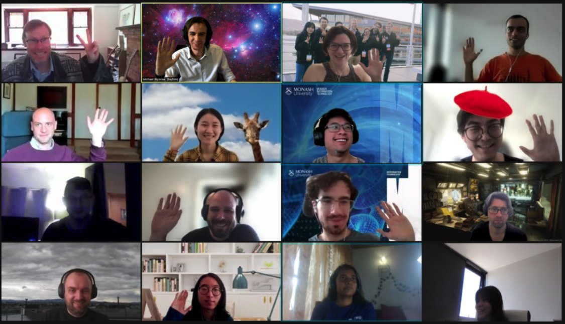sgeoviz's tweet photo. Day 2 of #virtual #MelVIS (#ieeevis in AU time ⏲️🌏) featured sessions on: #Interaction, #storytelling (short papers), #immersion, #dashboards, #personalvis + lots of #vischat. Also featured @monashimmersive alumni @yalong_yang (sans #viscat) as a session chair👋🦘🐧🍍🚴‍♀️ https://t.co/gXw6tTlFeH