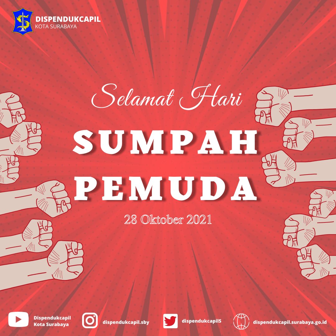 DispendukcapilS's tweet photo. Pemuda adalah kekuatan, inspirasi, kreatifitas, ledakan ruhiyah, ketegaran, kesegaran, enerjik, karya besar, dan penopang kemajuan bangsa.
SELAMAT HARI SUMPAH PEMUDA !
Pemuda bersatu, bangkit dan tumbuh πͺ
#SumpahPemuda #dispendukcapilsby #sobatadminduk https://t.co/3oziRyBya0