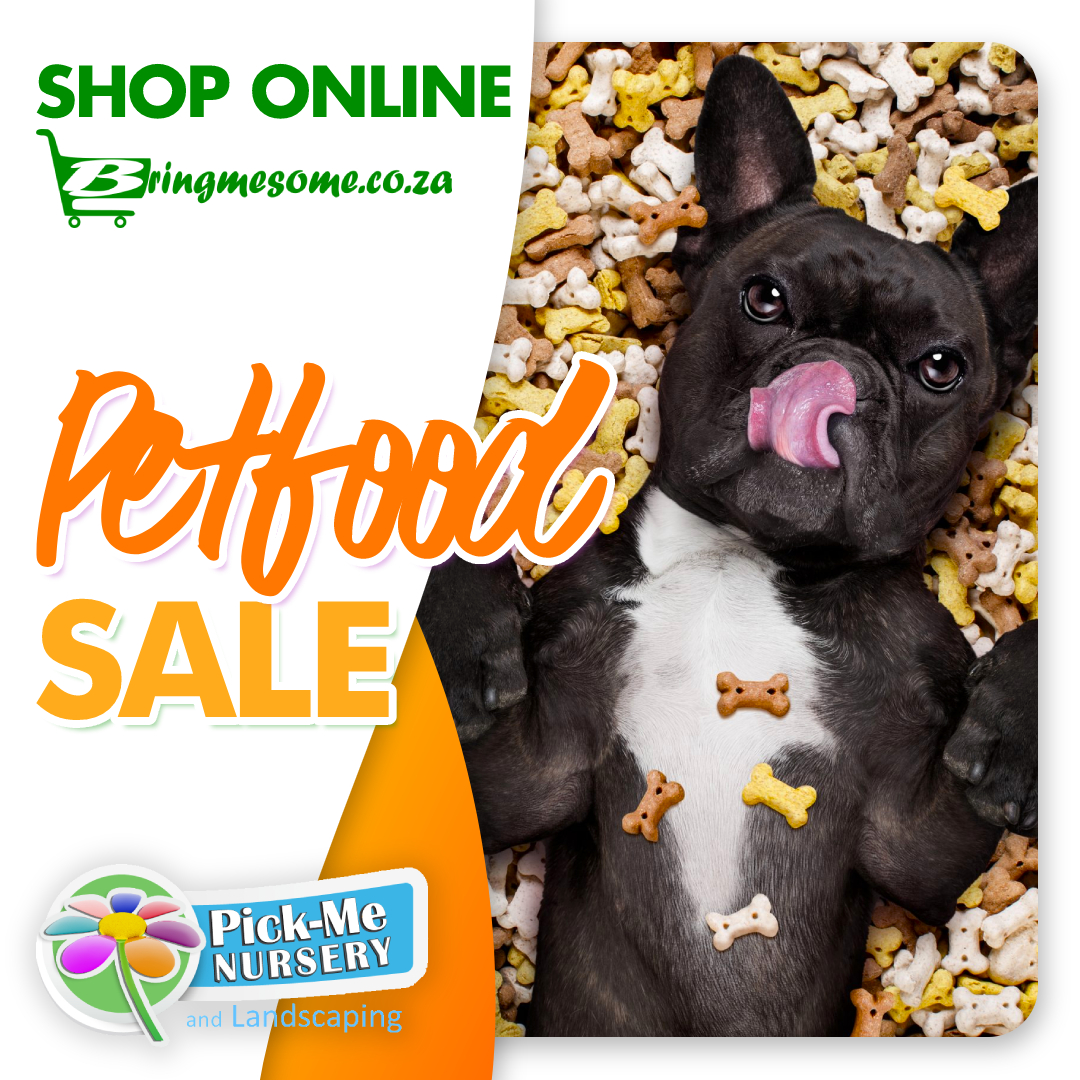 BringMeSomeSA's tweet photo. Don't miss out on our Petfood Sale! - Happy pets equals happy you!

We have a variety of products on sale :
All products less 20% while stocks last

Get all your products at @PickMeNursery  , 30 Peter Rd, Tres Jolie, Roodepoort

#sale #petfood #gardening #plants #flowers #garden https://t.co/Oiqt6GgKaa