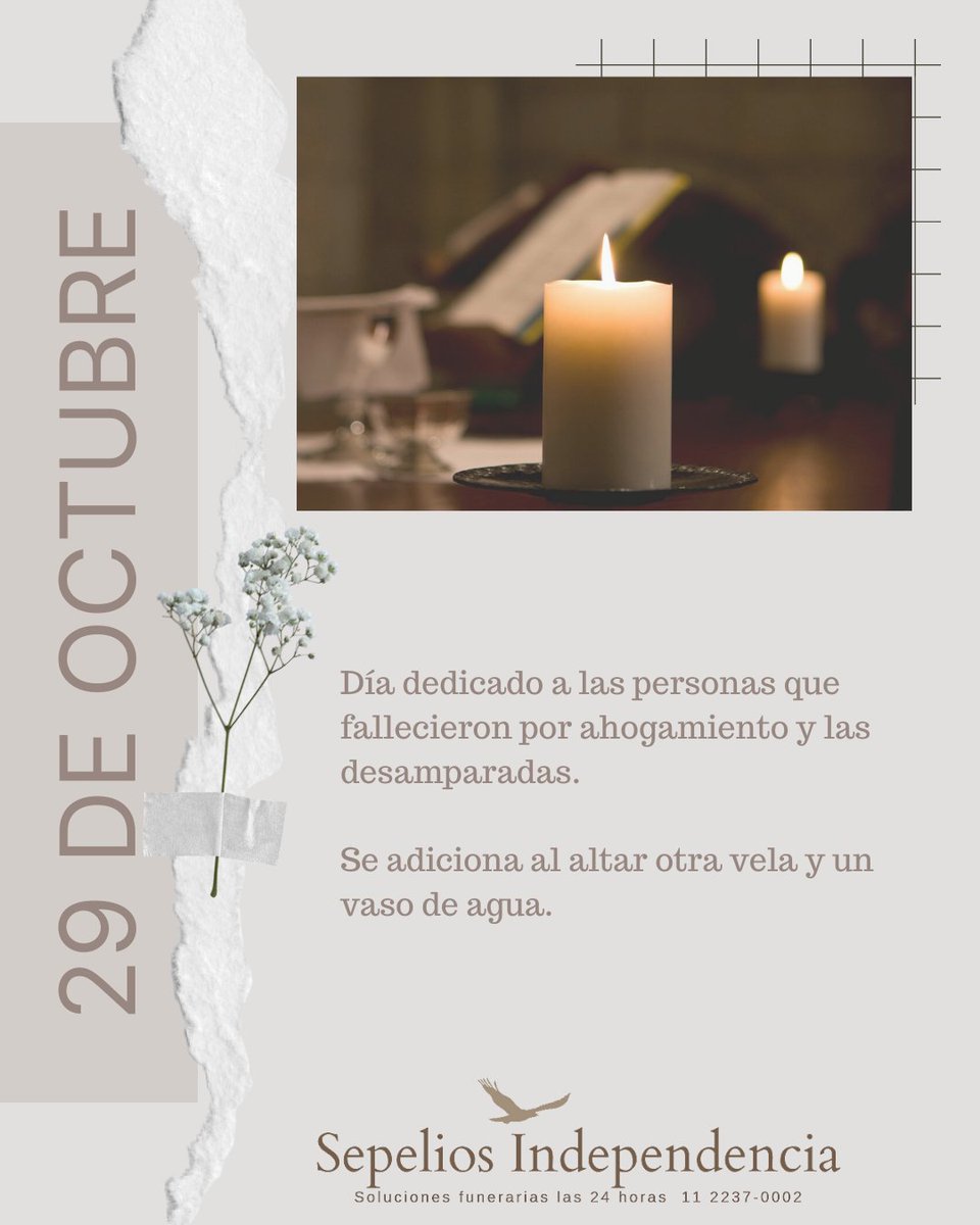 #DiaDeLosDifuntos #DiaDeLosMuertos #28deOctubre   Dia en que se rinde homenaje a los que fallecieron por ahogamiento y a los desamparados
