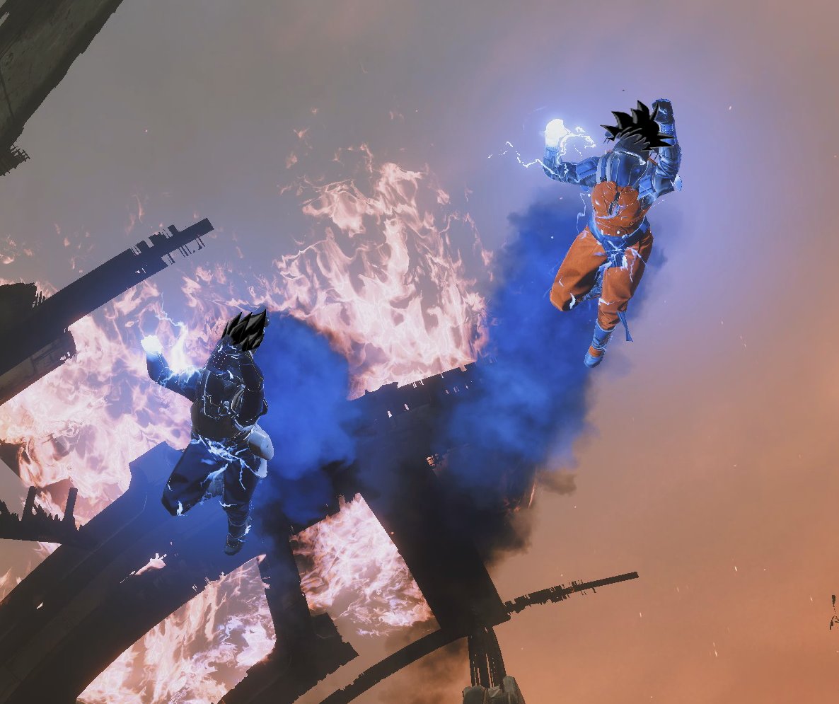 crit_d2's tweet photo. Their fashion levels are over 9000! Find out what happens next TWAB on... #FOTLFashion2021 @DestinyTheGame @Bungie @Cozmo23 @A_dmg04 #DBZ #destinyfashion #Destiny2 https://t.co/BsQOMAle4W