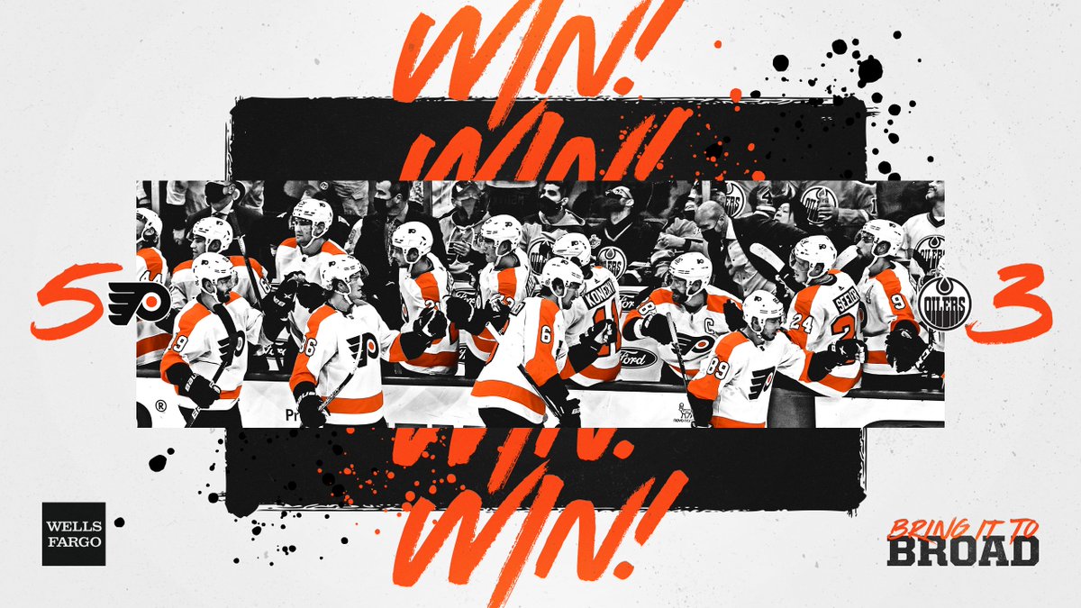 NHLFlyers's tweet photo. 🔶 FLYERS WIN 🔶

Played SpOILer.

#PHIvsEDM | @WellsFargo https://t.co/GSgbfSOEF0