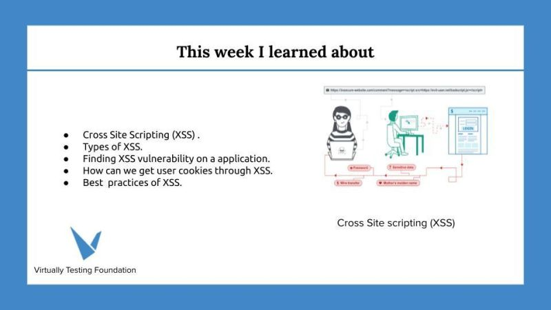 Jithukrishnan_v's tweet photo. Being a Penetration Testing Intern at Virtually Testing Foundation is going great! This week 3 , I learned about XSS vulnerability, it's preventions, practical labs , networking skills and Penetration Testing Report Writing.

#VTfoundation #VTFOct21 #penetrationtesting https://t.co/MKfKTafACL