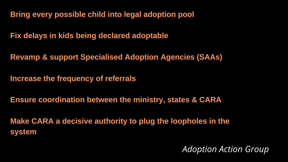 With 26,000 parents waiting to adopt, no of children adopted in 0-5 age group was 3120 last year. This yr less than 1800 children found a home till Aug. The Q is Where r India's abandoned/orphaned children? <a href="/waic_campaign/">Where Are India's Children</a> <a href="/MinistryWCD/">Ministry of WCD</a> <a href="/SmritiIraniOffc/">Smriti Irani Office</a> <a href="/CARAWCD/">Central Adoption Resource Authority, MWCD, GOI</a> <a href="/smritiirani/">Smriti Z Irani</a> (3/1)
