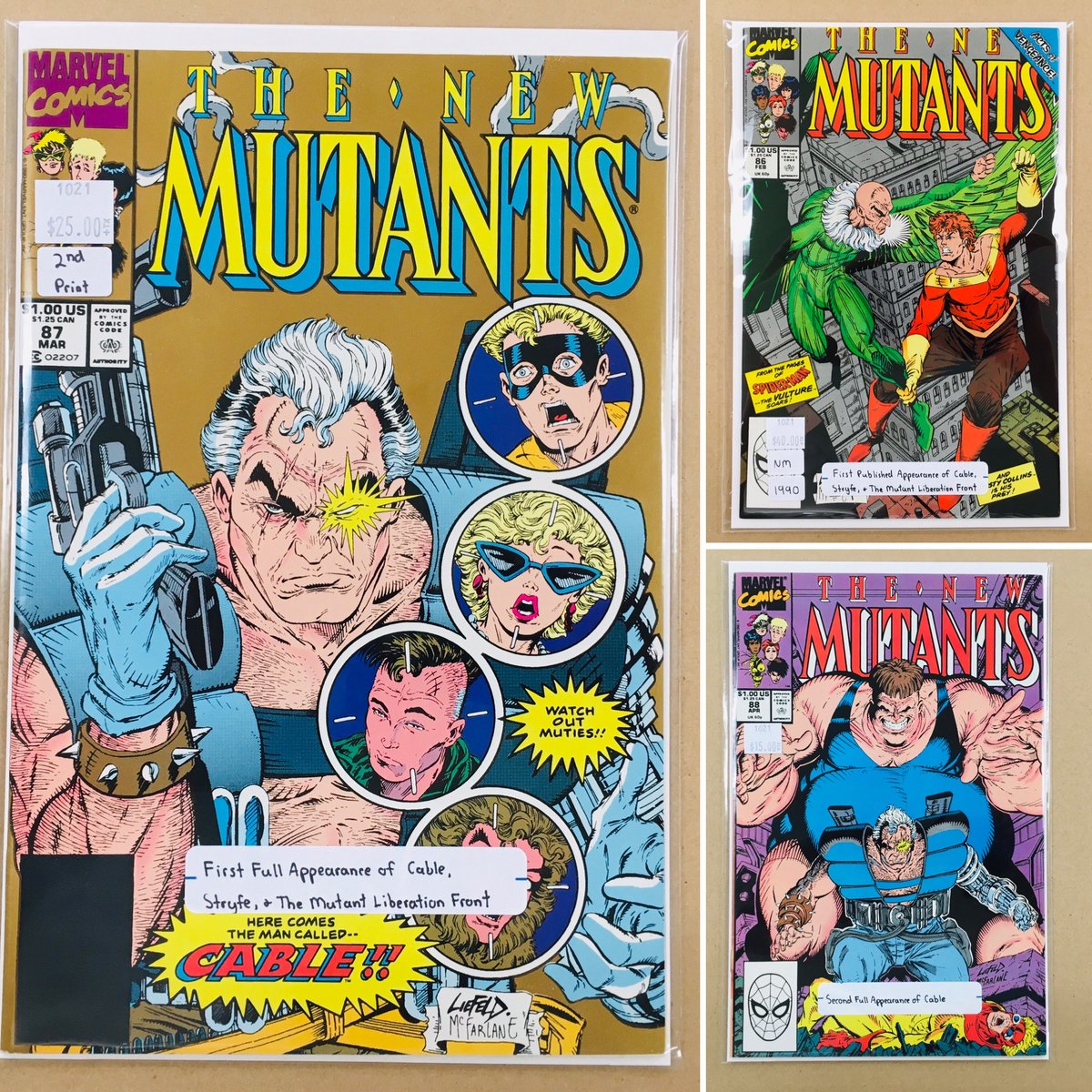 CosmicComicsLV's tweet photo. The #FirstAppearance of #Cable #SecondPrint, 1st Published Appearance, & #SecondAppearance highlight the #Restock of New Mutants.
Near complete #NewMutants Vol 1 run added to the #BackIssues Table & #CosmicBackWall.
#Marvel #Comics #LasVegas #getyourfix #NerdCulture702 https://t.co/RBSEhid0XU