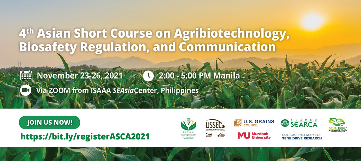 searcabic's tweet photo. INVITATION: 4th Asian Short Course on Agri-biotech, Biosafety Regulation, &amp; Communication (ASCA) - https://t.co/ycskS9NIym https://t.co/QDpG3JQYD4