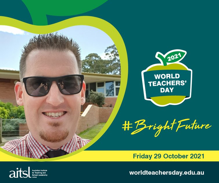 HolySaviourPS's tweet photo. Friday 29 October is World Teachers' Day in Australia. Celebrate &amp; thank teachers by posting a photo in your sunglasses 🕶 Use #BrightFuture @aitsl @CEMelbourne https://t.co/e4Rz0nbV5e