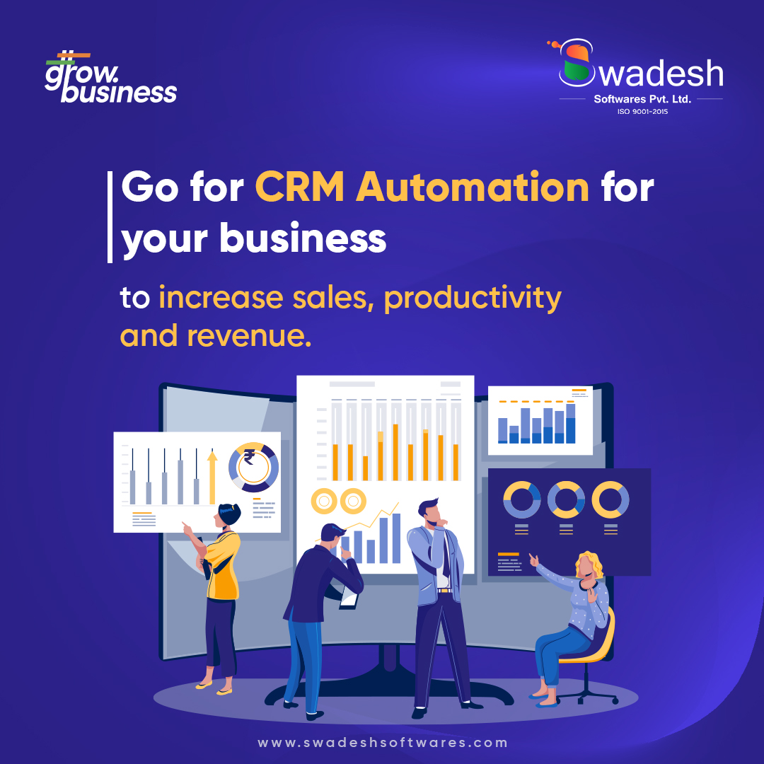 Organize your business processes and make complex tasks easier by integrating #automatedCRM. 
Hire @SwadeshProjects to get the best #CRMautomation. 
#softwaredevelopmentcompany #SwadeshSoftwares #crmsoftware #crmsolutions