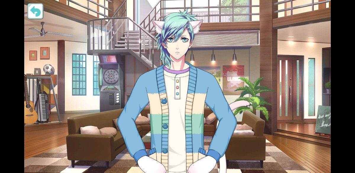 LicoFlo's tweet photo. P.s: also shout out to AiAi my beloved for having a consistent pose + expression in both otome game and SL. And he is the only one with that default/idle pose, too... https://t.co/ccmr9Bbu3h