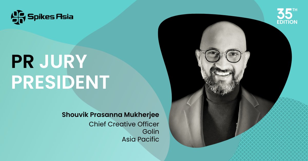SpikesAsia's tweet photo. Put your best work in front of APAC's leading creative communications experts https://t.co/WnKGrPgL6N. Spikes Asia is honoured to welcome Shouvik Prasanna Mukherjee @shouvikpm as President of the 2022 PR Jury. https://t.co/lHwLFQrja4