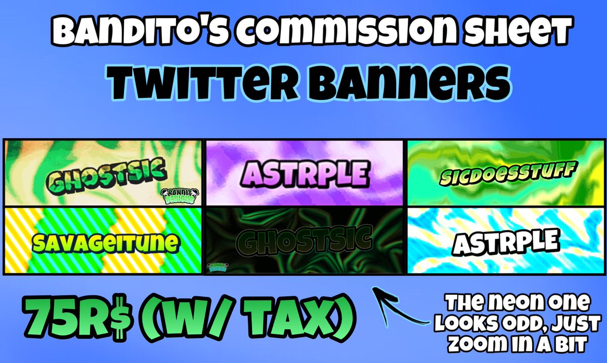 banditwho's tweet photo. Commission sheet! 

Please contact me through discord - bandito#9771

#roblox #robloxart #robloxGFX #RobloxCommissions https://t.co/tW8v8u2CKD