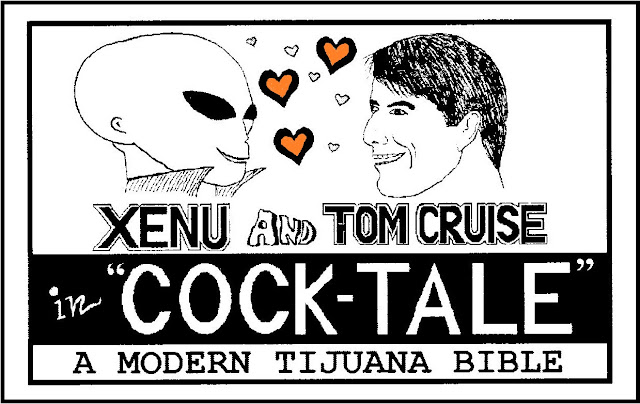 WeirdTracts's tweet photo. "Tom Cruise" is trending. Check out the Tijuana bible/comic book by the museum's Troy Davis about Tom Cruise, L Ron Hubbard, and Galactic Overlord Xenu titled "Cock-Tale" HERE https://t.co/6QaG7P8Rzf #kitsch #dianetics #parody #scientology #thetan #ufo https://t.co/deDY9mKG8E