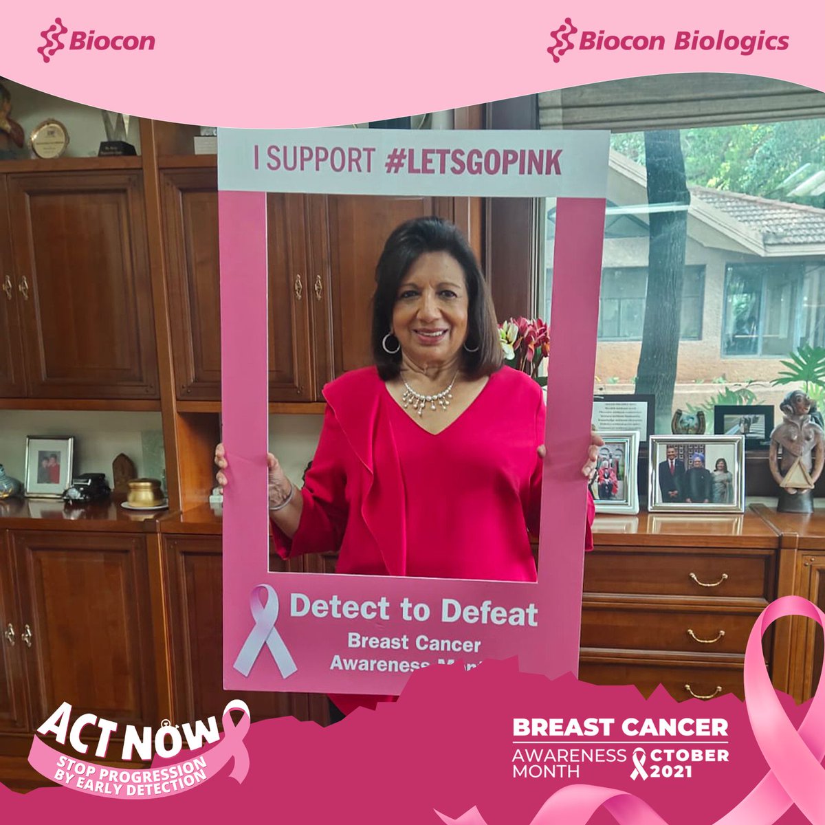 kiranshaw's tweet photo. As per WHO, more than 90% survival probabilities can be achieved if breast cancer is identified timely. Letβs encourage more people around us to go and test early. Early detection can lead to positive treatment outcomes.
#LETSGOPINK #BreastCancerAwarenessMonth @BioconBiologics https://t.co/zvL4c1Ilrd